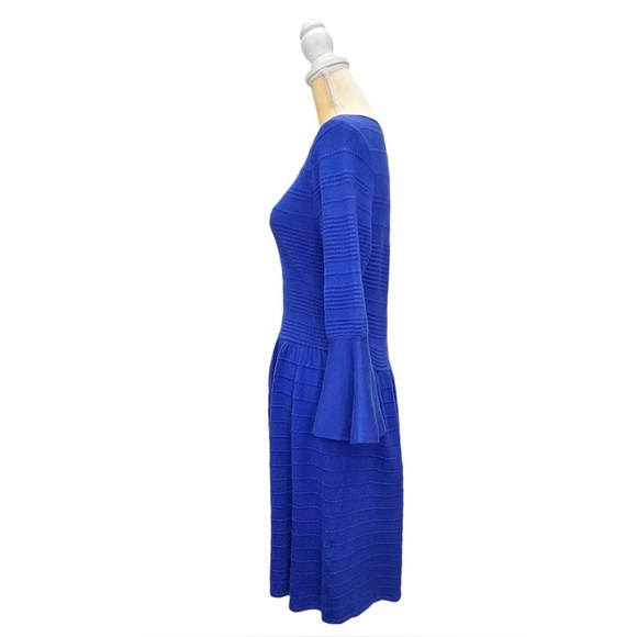 Vince Camuto Sweater Dress Size Large Cobalt Blue 3/4 Length Bell Sleeve New NWT - Picture 4 of 8